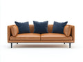Canapé trois places 230×90×83 cm - marron - revêtement effet cuir pour salon
