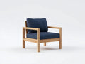 Chaise de loisirs d'extérieur en bois et tissu 76×79×78 cm - bleu/bois - balcon contemporain
