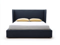Lit 200×160×115 cm - tissu bleu foncé - design enveloppant pour chambre