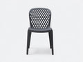 Chaise de jardin en plastique moulé 50×54×82 cm - gris foncé - dossier ajouré