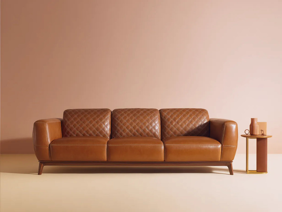 Canapé trois places 210×85×78 cm – marron – style contemporain