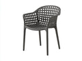 Chaise de jardin en plastique 57×58×82 cm - gris foncé - balcon moderne ajouré
