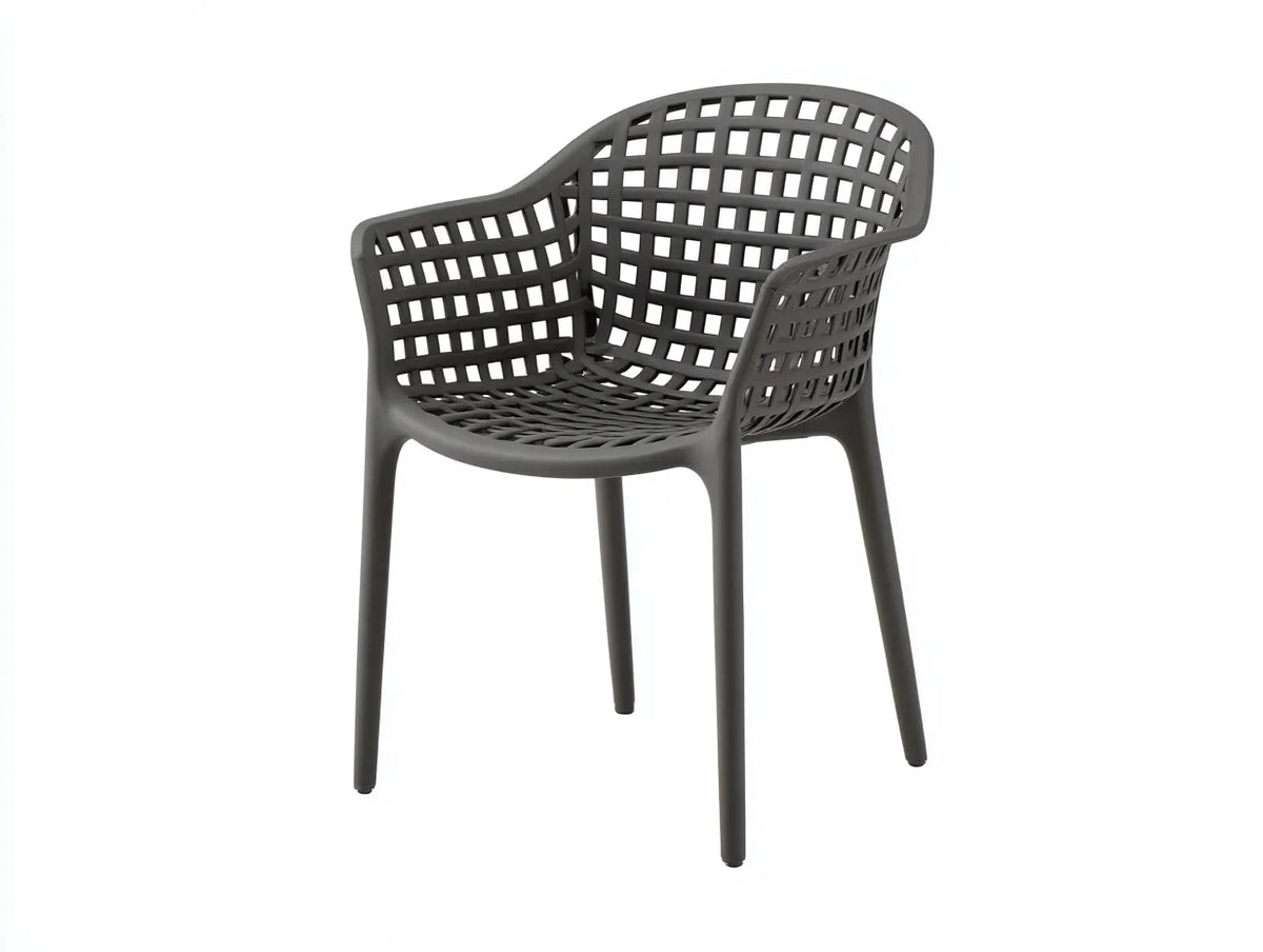 Chaise de jardin en plastique 57×58×82 cm - gris foncé - balcon moderne ajouré