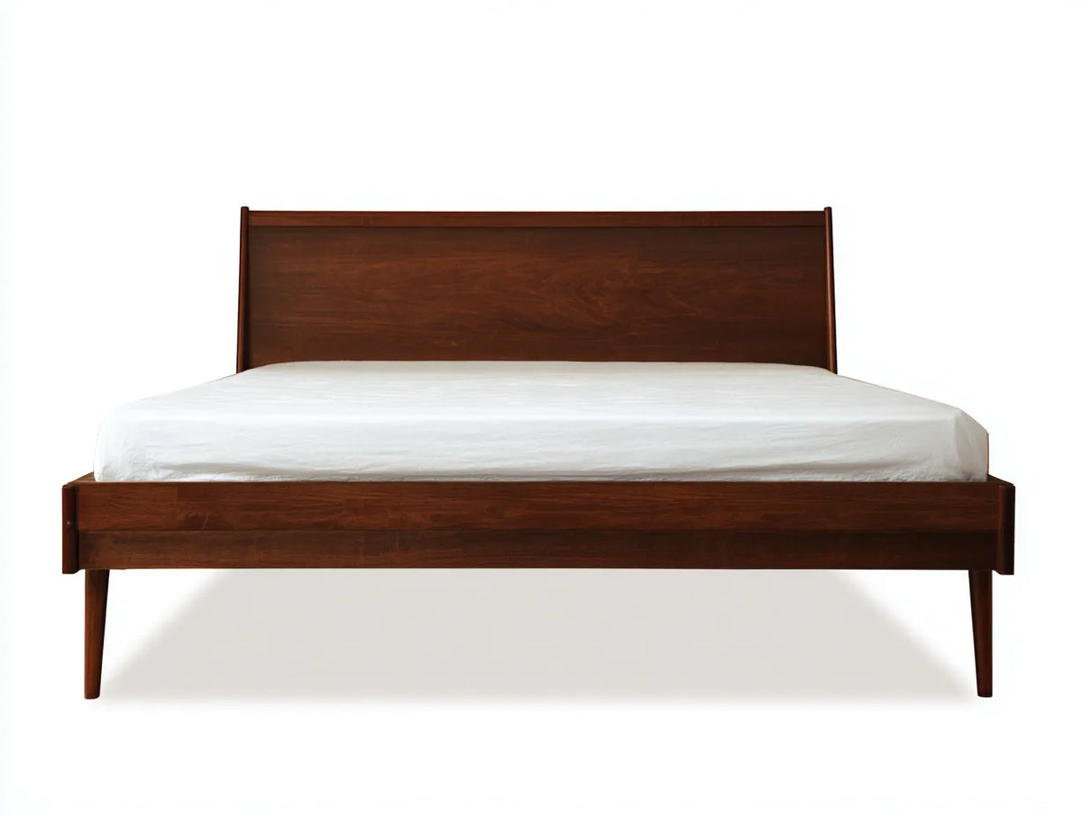 Lit double en bois 210×190×95 cm – brun – avec tête de lit
