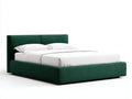 Lit 200×160×105 cm - tissu vert - cadre rembourré pour chambre