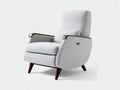 Fauteuil inclinable en tissu 82×90×103 cm - gris clair/bois - salon rétro chic