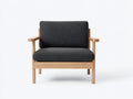 Chaise de loisirs d'extérieur en bois et tissu 78×76×78 cm - gris foncé/bois naturel - style moderne pour balcon