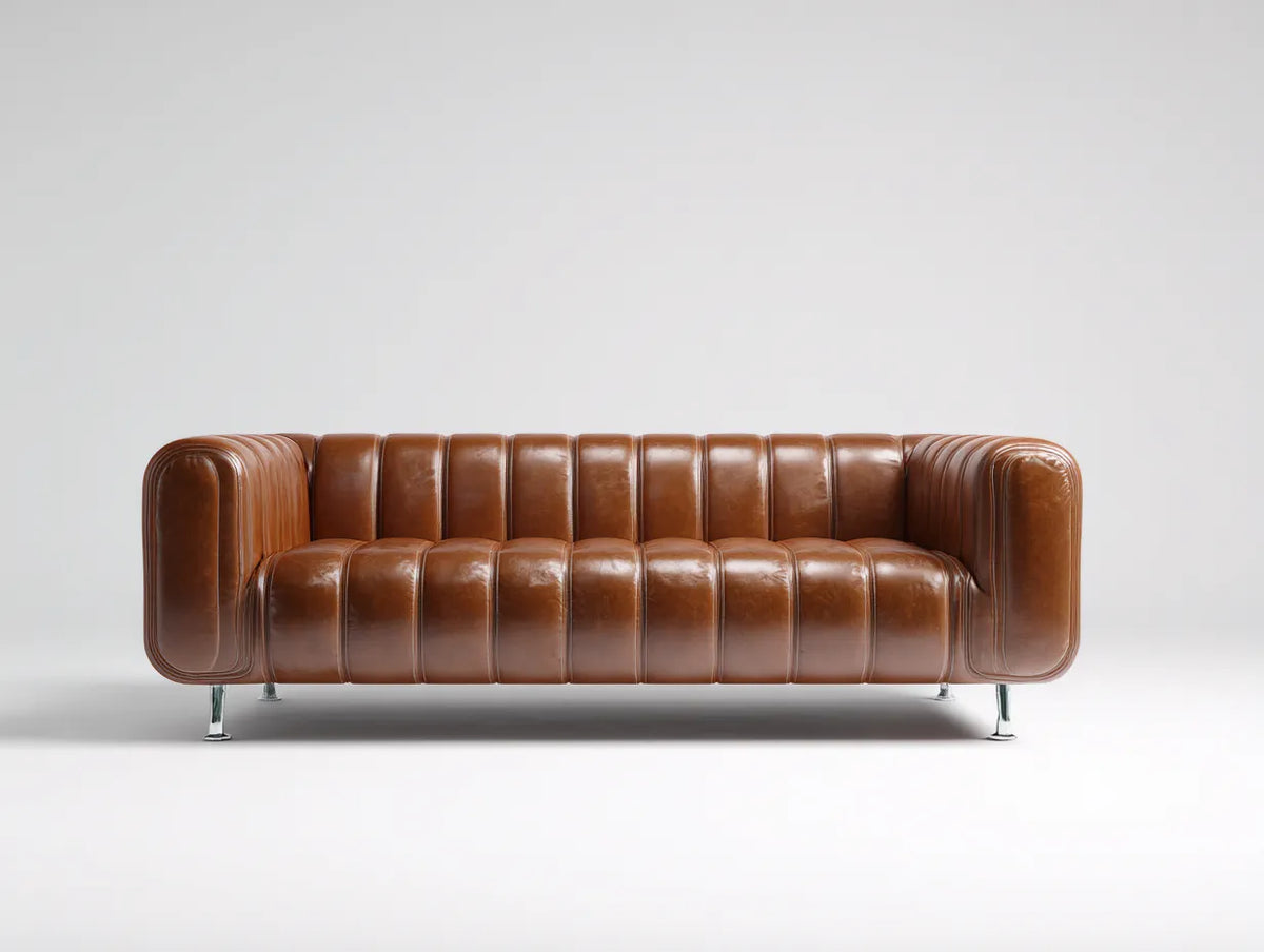 Canapé trois places 220×90×82 cm – marron – style rétro