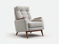 Fauteuil inclinable 78×90×101 cm - revêtement cognac et bois clair - salon - confort relax moderne