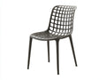 Chaise de jardin en plastique moulé 49×54×83 cm - gris anthracite - assise et dossier ajourés