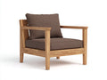 Chaise de loisirs d'extérieur en bois et tissu 74×78×78 cm - marron/bois - balcon détente
