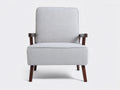Fauteuil inclinable en tissu 78×88×101 cm - gris clair/bois - salon classique et confortable