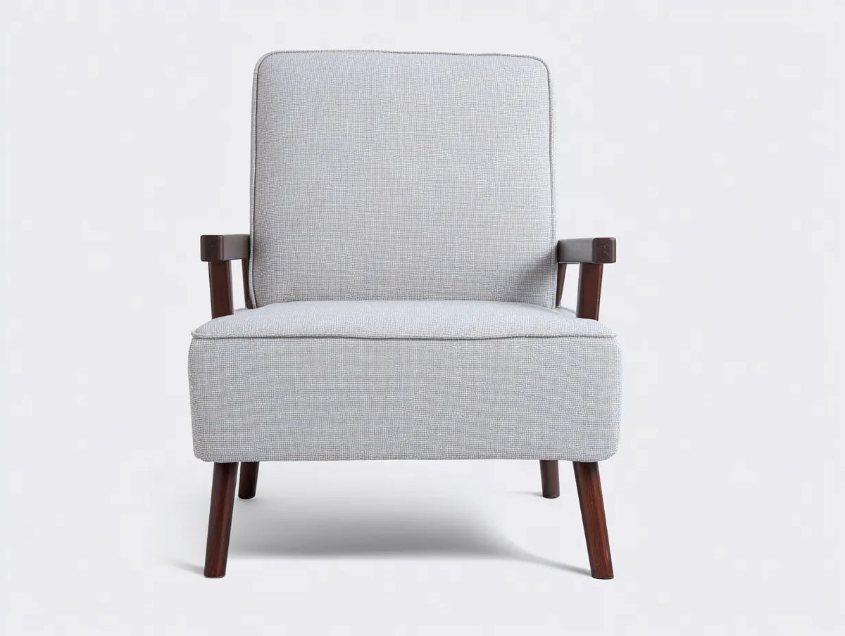 Fauteuil inclinable en tissu 78×88×101 cm - gris clair/bois - salon classique et confortable