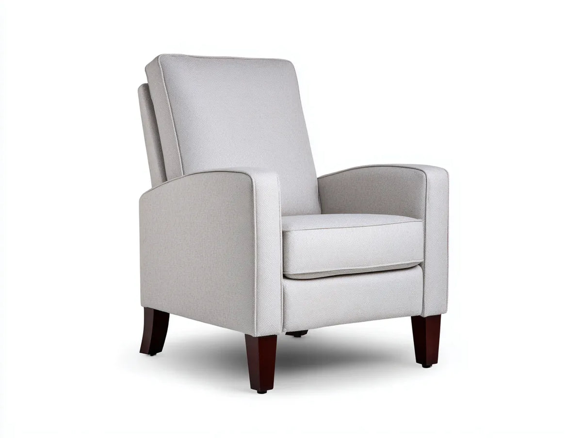 Fauteuil inclinable en tissu 80×88×100 cm - beige/bois - salon contemporain