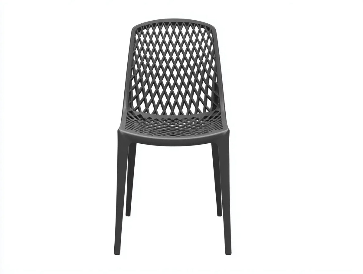 Chaise de jardin en plastique 49×55×84 cm - gris foncé - balcon moderne