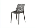 Chaise de jardin 49×55×83 cm - matière synthétique gris - structure ajourée moderne pour balcon et plein air